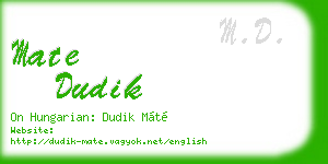 mate dudik business card